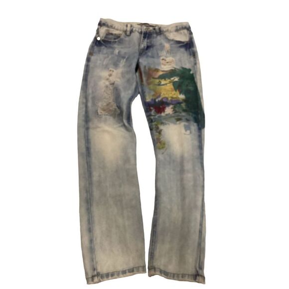 Demolition Straight Leg Boys Distressed Denim 14 - Picture 1 of 7